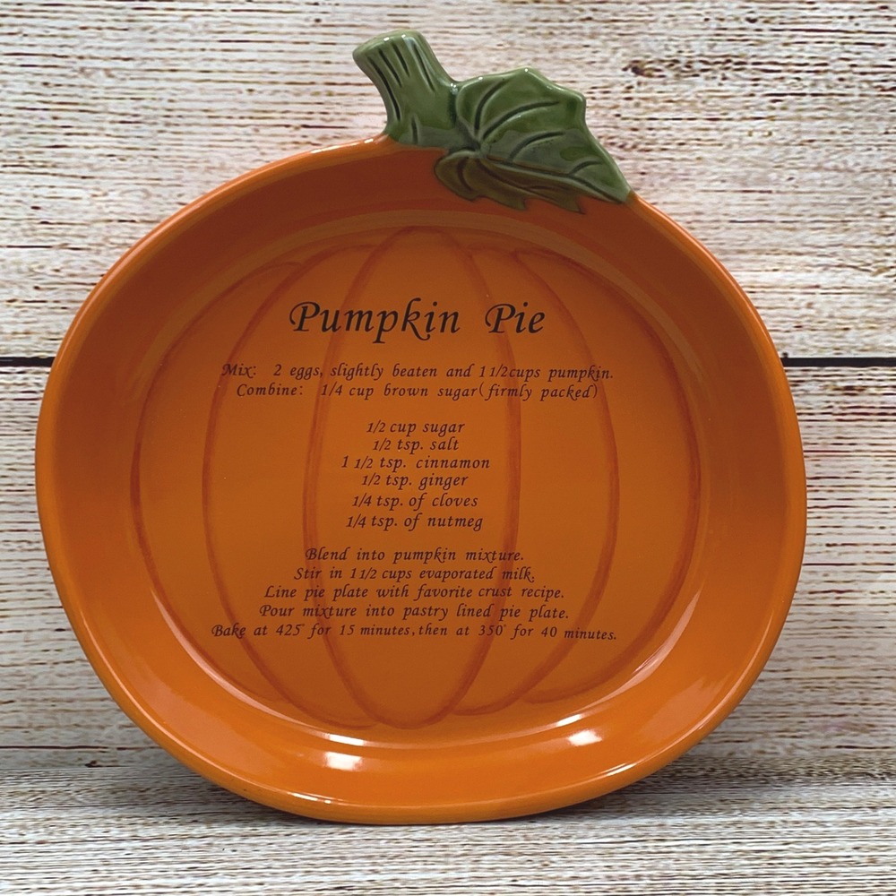 Croft & Barrow Fall Collection Pumpkin Pie Recipe‎ Ceramic Plate